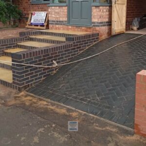 Block Paved Driveway With Retaining Walls and Steps in Leamington…