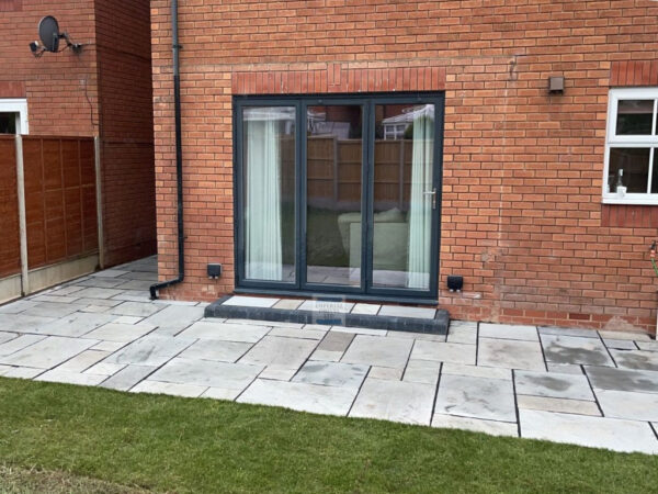 Indian Sandstone Slabbed Patio in Wolston, Warwickshire (6)