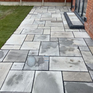 Indian Sandstone Slabbed Patio in Wolston