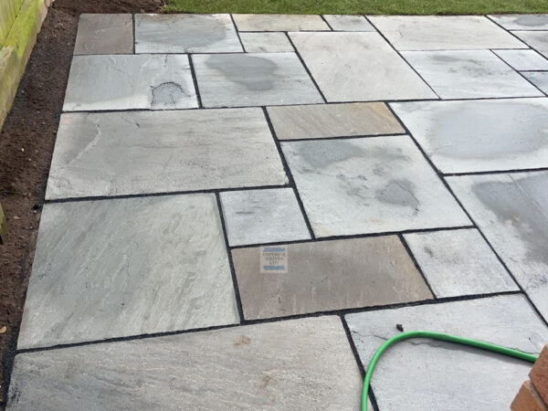 Indian Sandstone Slabbed Patio in Wolston, Warwickshire (9)